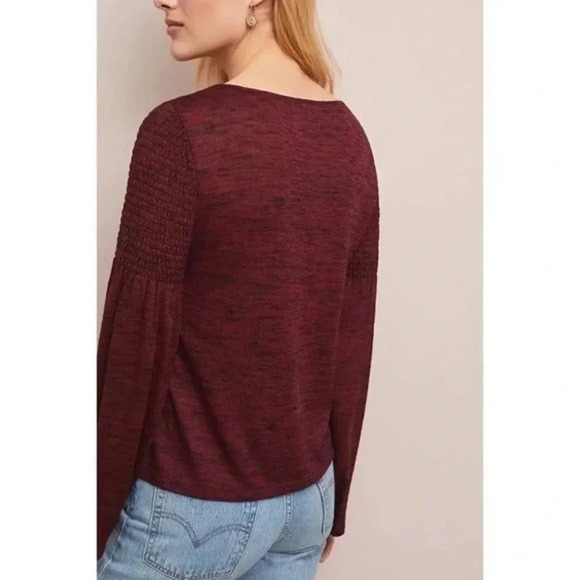 Anthropologie Meadow Rue Red Pierson Space Dyed Long Sleeve Top S - Picture 3 of 8